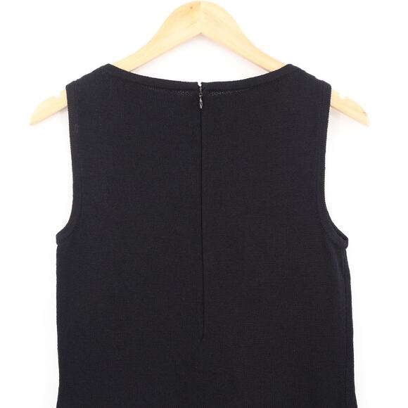 St. John Basic Women's Black Sheath Dress Santana Knit Neutral Designer Sz 2 - Picture 4 of 7